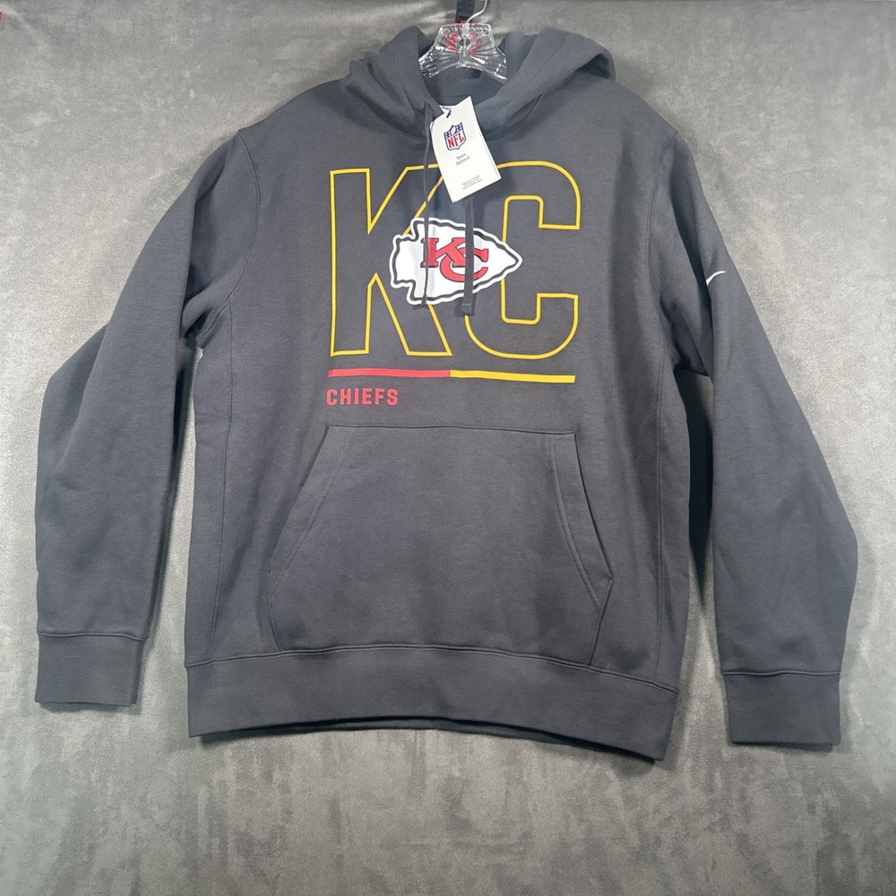 Kansas City Chiefs Nike Hoodie Mens M NFL Long Sleeve Pullover Gray NWT